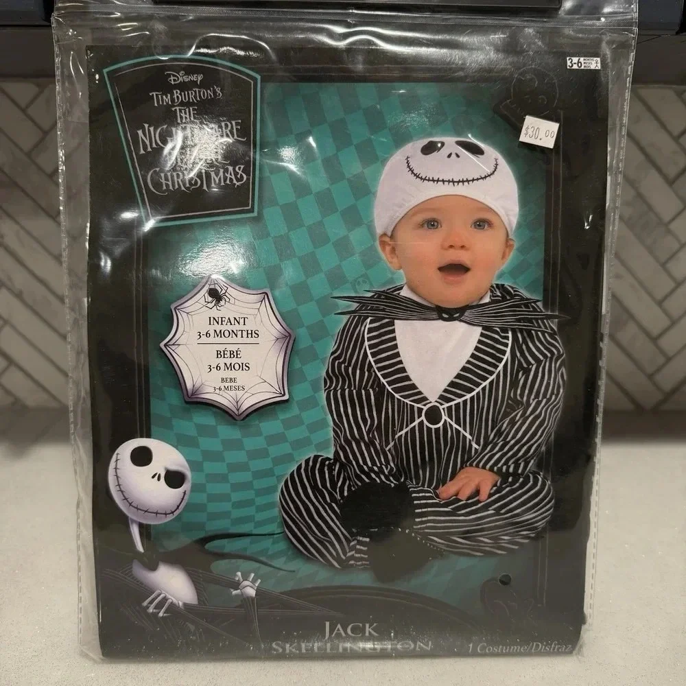 Disney Jack Skellington Infant Costume 3-6M Nightmare Before Christmas New NWT